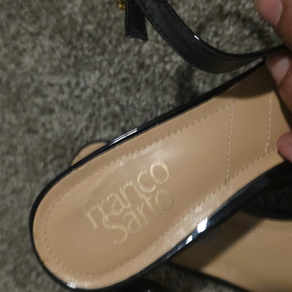 Pre-loved Franco Sarto Black Kitten Heels Sz 9.5 - Picture 6 of 6